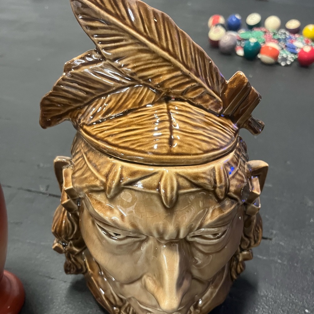 Artistic Brown Ceramic Face Planter